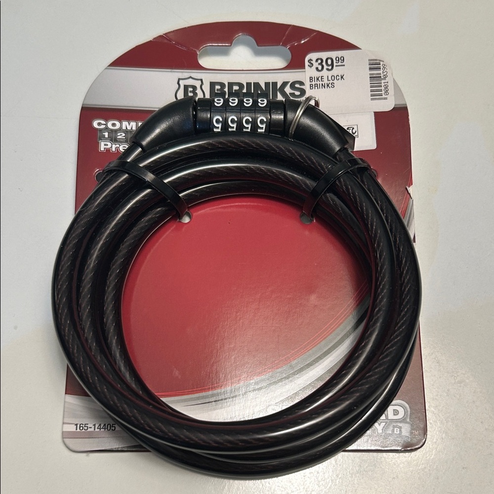 Brinks Black Security Cable Lock